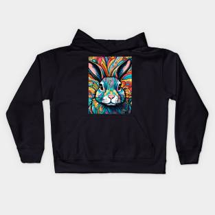 Rainbow Hare #002 Kids Hoodie